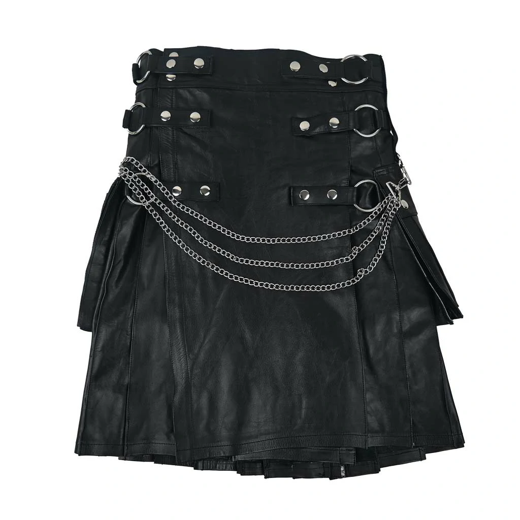 1_7b96b6ba-d488-42e4-bc25-3fc64d89f42e Customized Leather Utility Kilt Black Chained - Image 1