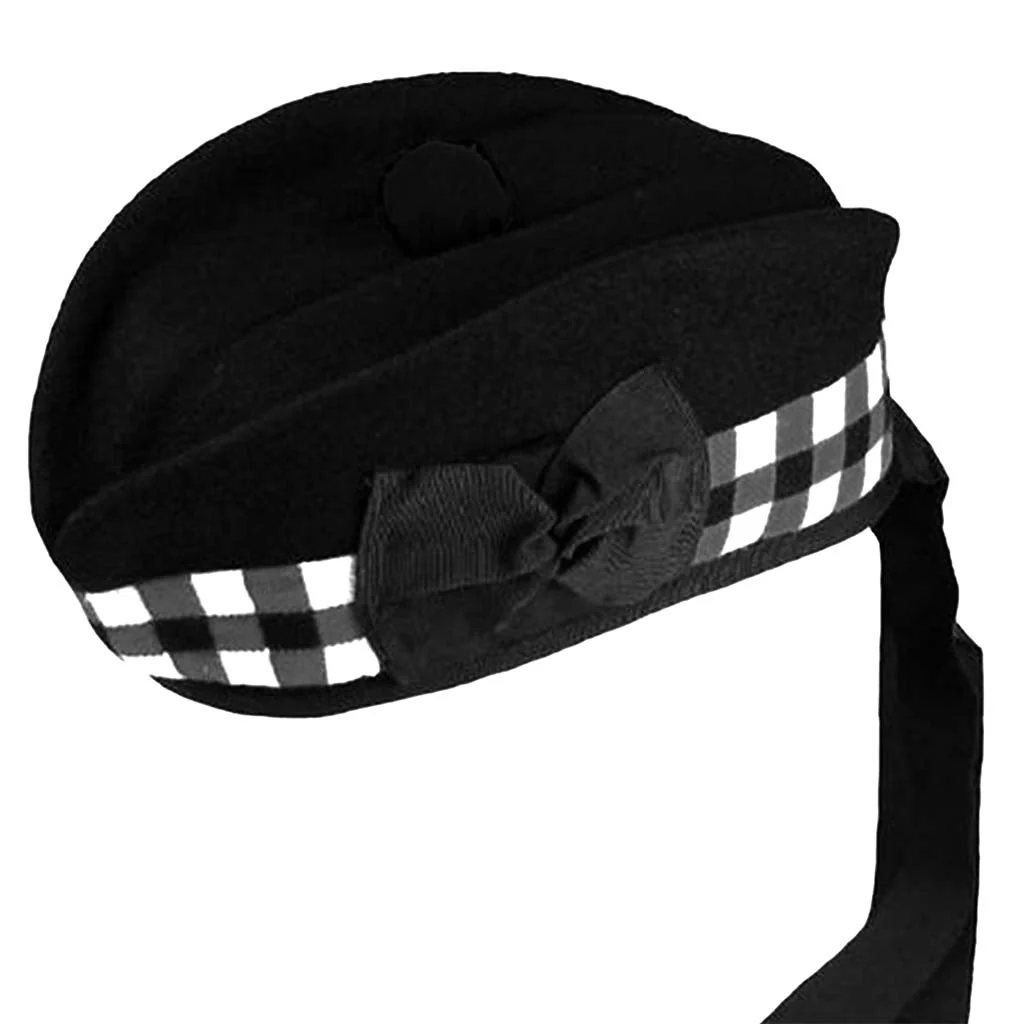 5_0cb96871-0ae5-49e5-a1cf-b0b6fba5b604 Glengarry Hat Black & White Diced - Image 1