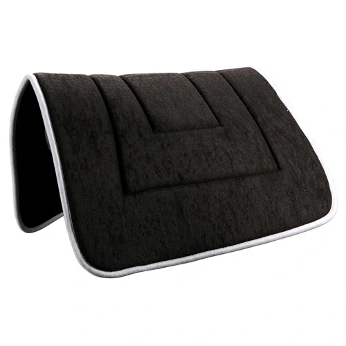 English Saddle Pads (3) Terry Towel Saddle Pad - Black w/White Binding - Image 1