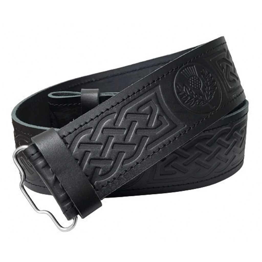 Kilt Belts (4) Thistle Emboss Kilt Belt - Image 1