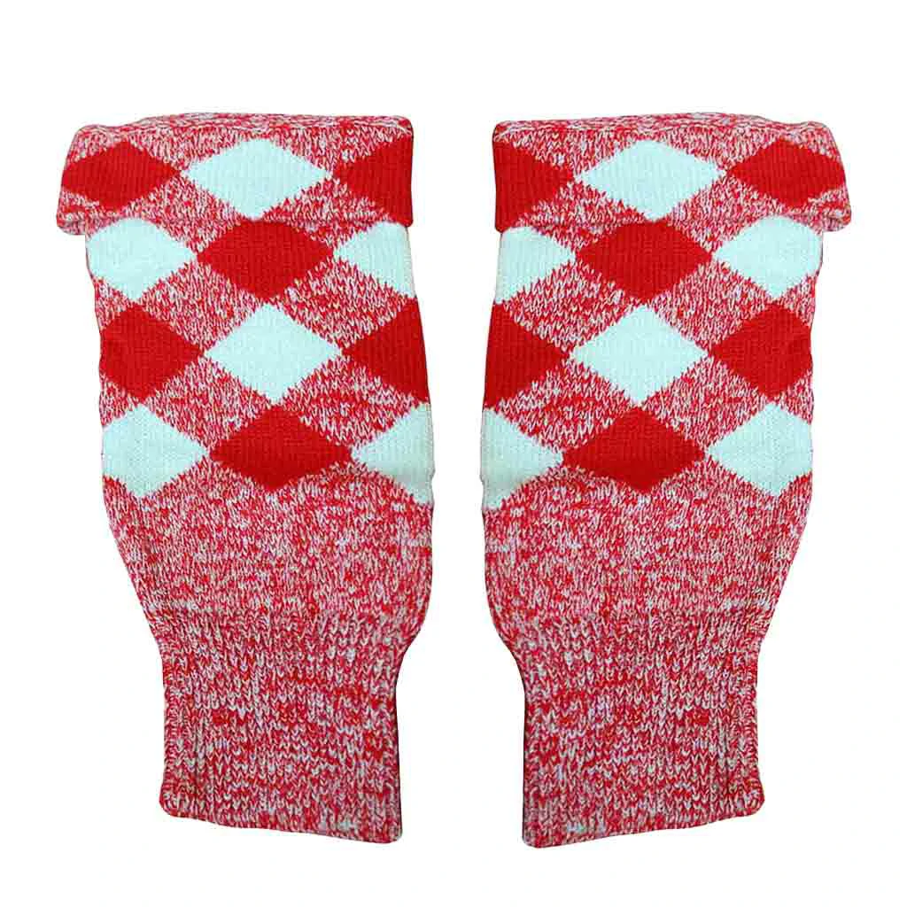 Kilt Hoses (1) Scottish Kilt Hose Top Diced Red And White - Image 1