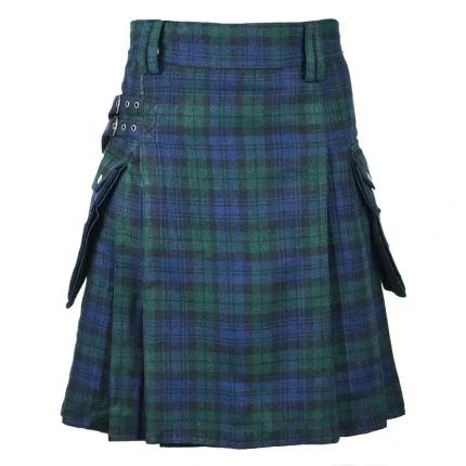 Utility Tartan Kilt Black Watch with Cargo Pockets